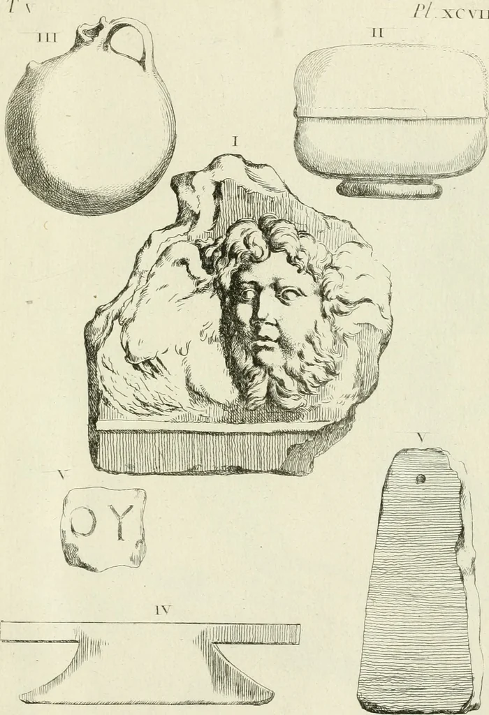An illustration from Recueil d'antiquités egyptiennes, etrusques, grecques et romaines, 1756, leaf 574