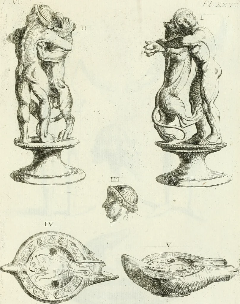 An illustration from Recueil d'antiquités egyptiennes, etrusques, grecques et romaines, 1756, leaf 496