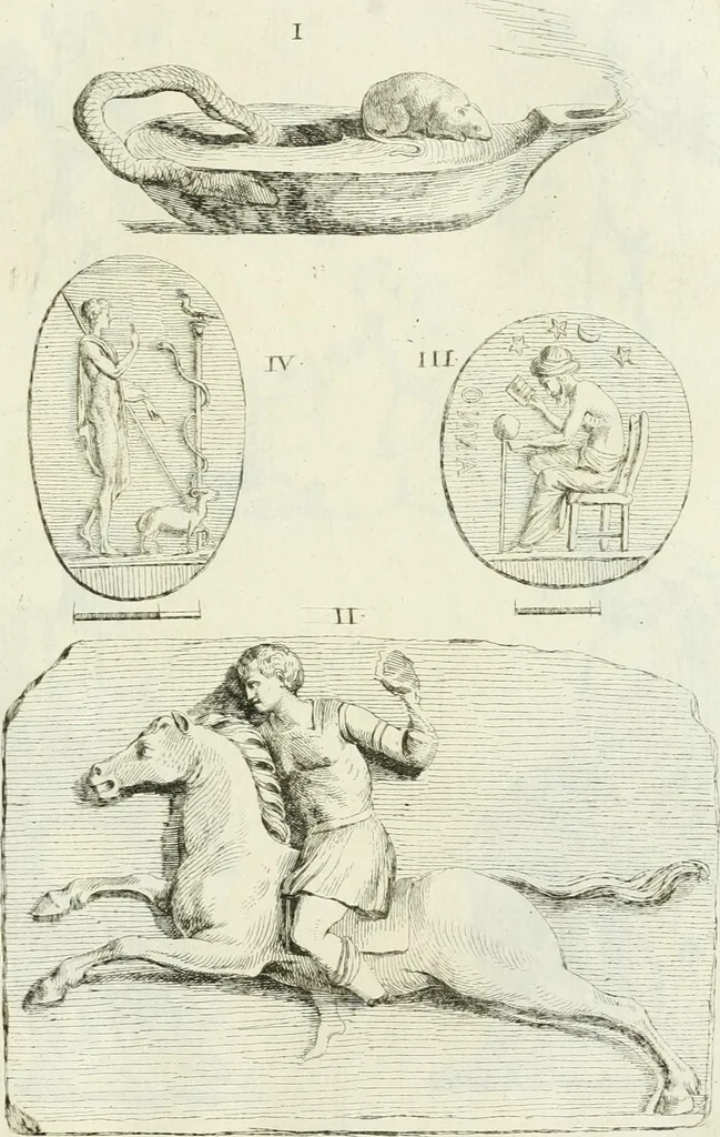 An illustration from Recueil d'antiquités egyptiennes, etrusques, grecques et romaines, 1756, leaf 576