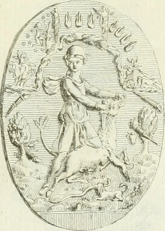 An illustration from Recueil d'antiquités egyptiennes, etrusques, grecques et romaines, 1756, leaf 590