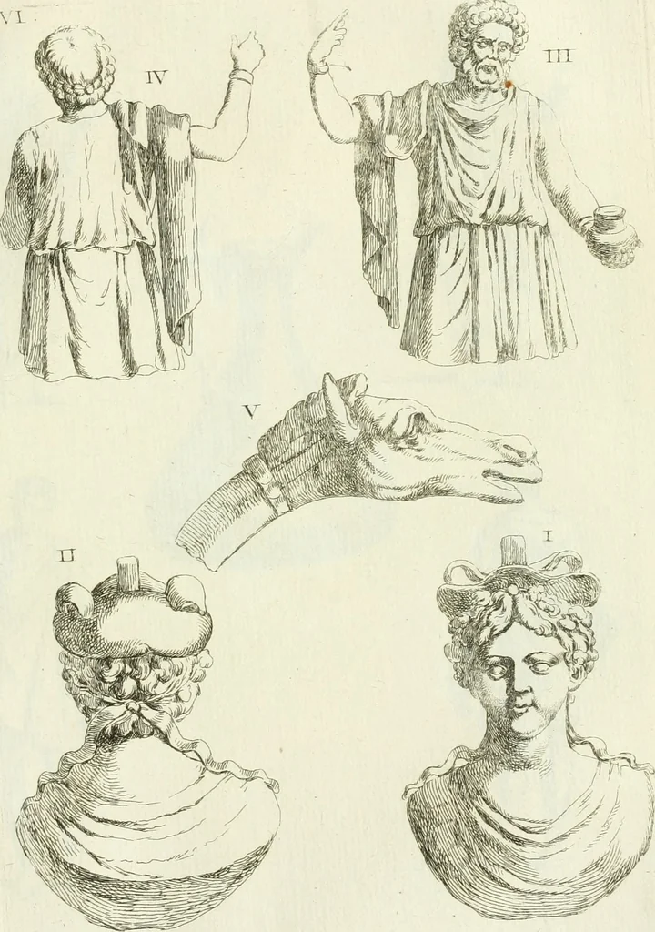 An illustration from Recueil d'antiquités egyptiennes, etrusques, grecques et romaines, 1756, leaf 610