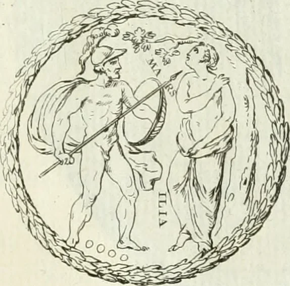An illustration from Recueil d'antiquités egyptiennes, etrusques, grecques et romaines, 1756, leaf 656