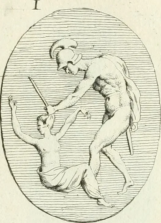 An illustration from Recueil d'antiquités egyptiennes, etrusques, grecques et romaines, 1756, leaf 418