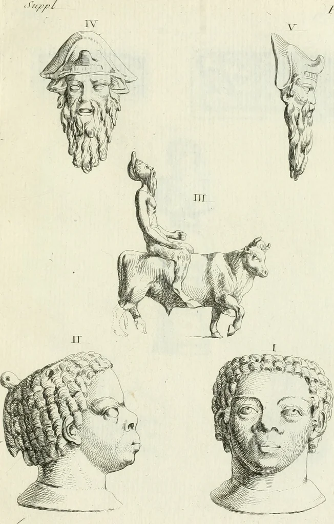 An illustration from Recueil d'antiquités egyptiennes, etrusques, grecques et romaines, 1756, leaf 474