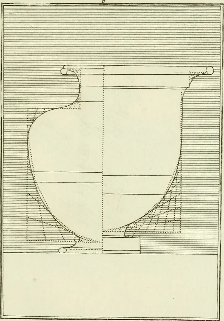 An illustration from Antiquités étrusques, grecques et romaines : ou les beaux vases étrusques, grecs et romains, et les peintures rendues avec les couleurs qui leur sont propres, 1787, leaf 128