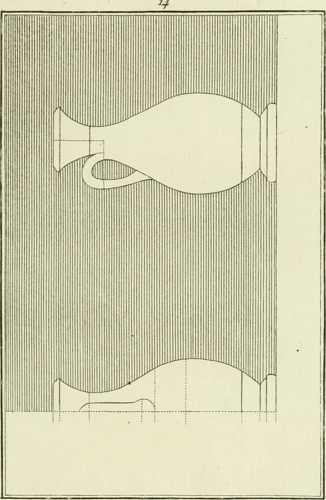 An illustration from Antiquités étrusques, grecques et romaines : ou les beaux vases étrusques, grecs et romains, et les peintures rendues avec les couleurs qui leur sont propres, 1787, leaf 144