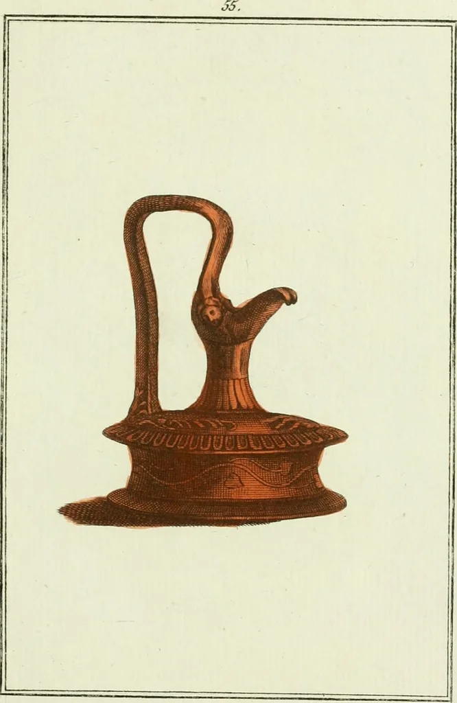 An illustration from Antiquités étrusques, grecques et romaines : ou les beaux vases étrusques, grecs et romains, et les peintures rendues avec les couleurs qui leur sont propres, 1787, leaf 224