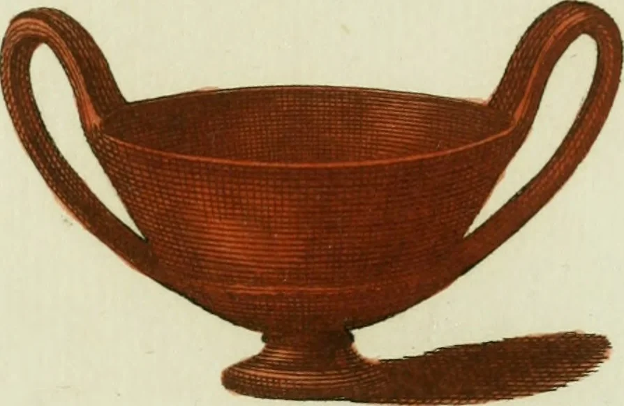 An illustration from Antiquités étrusques, grecques et romaines : ou les beaux vases étrusques, grecs et romains, et les peintures rendues avec les couleurs qui leur sont propres, 1787, leaf 156