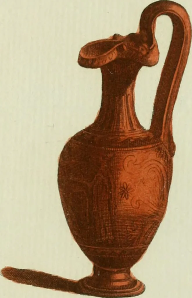 An illustration from Antiquités étrusques, grecques et romaines : ou les beaux vases étrusques, grecs et romains, et les peintures rendues avec les couleurs qui leur sont propres, 1787, leaf 198