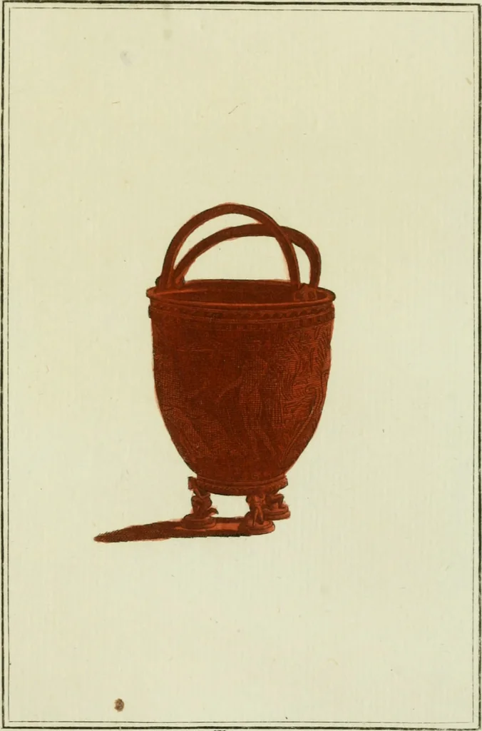 An illustration from Antiquités étrusques, grecques et romaines : ou les beaux vases étrusques, grecs et romains, et les peintures rendues avec les couleurs qui leur sont propres, 1787, leaf 232