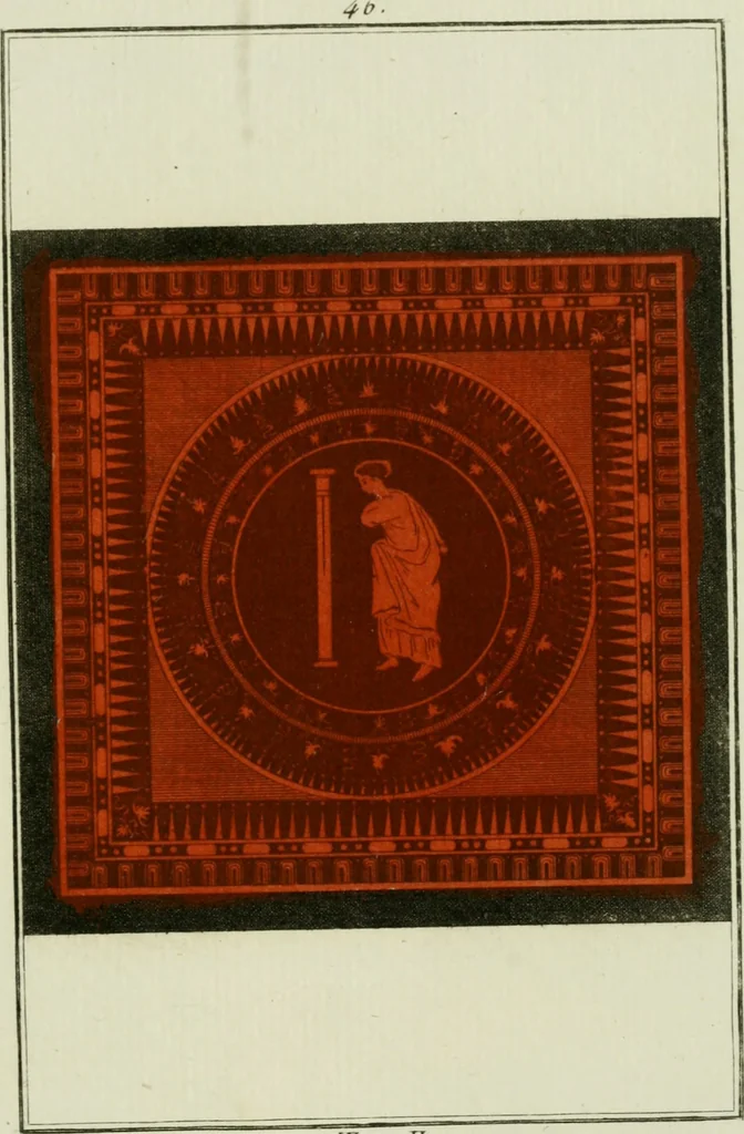 An illustration from Antiquités étrusques, grecques et romaines : ou les beaux vases étrusques, grecs et romains, et les peintures rendues avec les couleurs qui leur sont propres, 1787, leaf 236