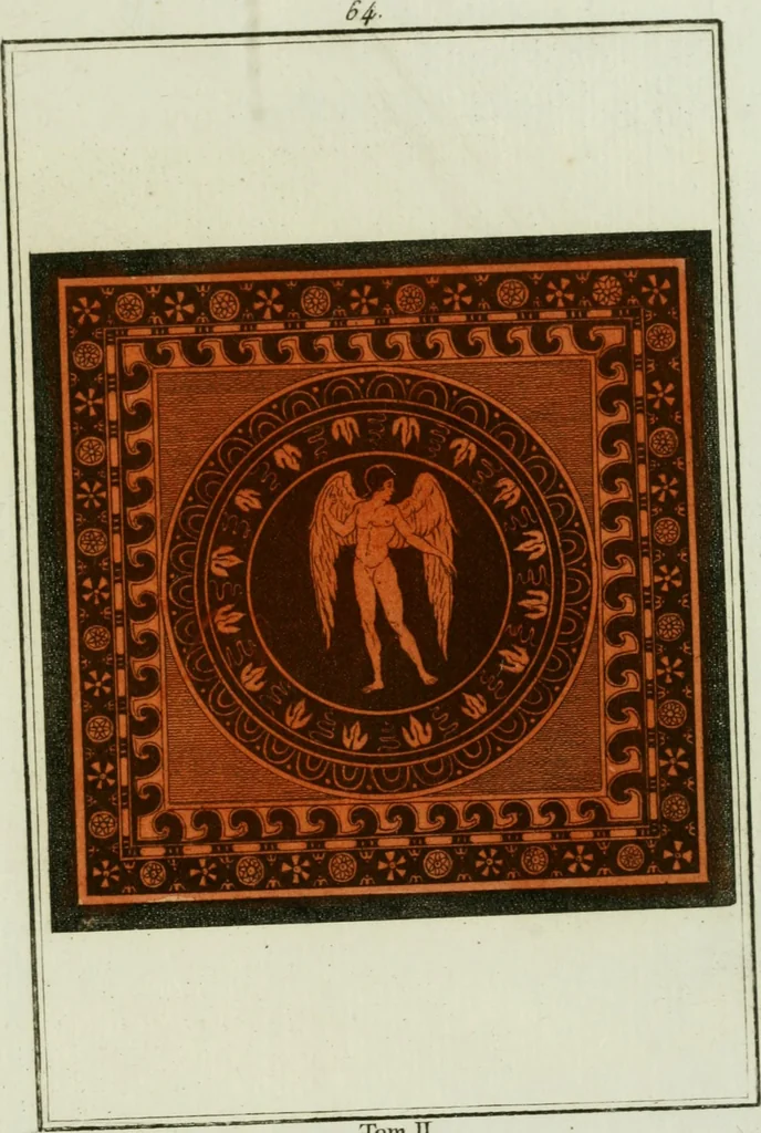 An illustration from Antiquités étrusques, grecques et romaines : ou les beaux vases étrusques, grecs et romains, et les peintures rendues avec les couleurs qui leur sont propres, 1787, leaf 272