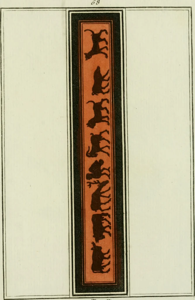 An illustration from Antiquités étrusques, grecques et romaines : ou les beaux vases étrusques, grecs et romains, et les peintures rendues avec les couleurs qui leur sont propres, 1787, leaf 280
