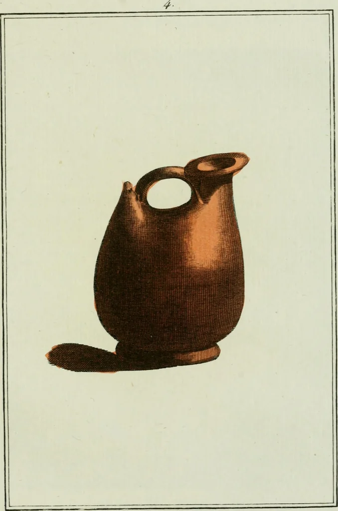 An illustration from Antiquités étrusques, grecques et romaines : ou les beaux vases étrusques, grecs et romains, et les peintures rendues avec les couleurs qui leur sont propres, 1787, leaf 160