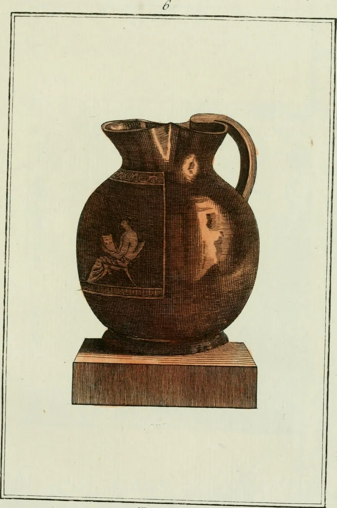 An illustration from Antiquités étrusques, grecques et romaines : ou les beaux vases étrusques, grecs et romains, et les peintures rendues avec les couleurs qui leur sont propres, 1787, leaf 164