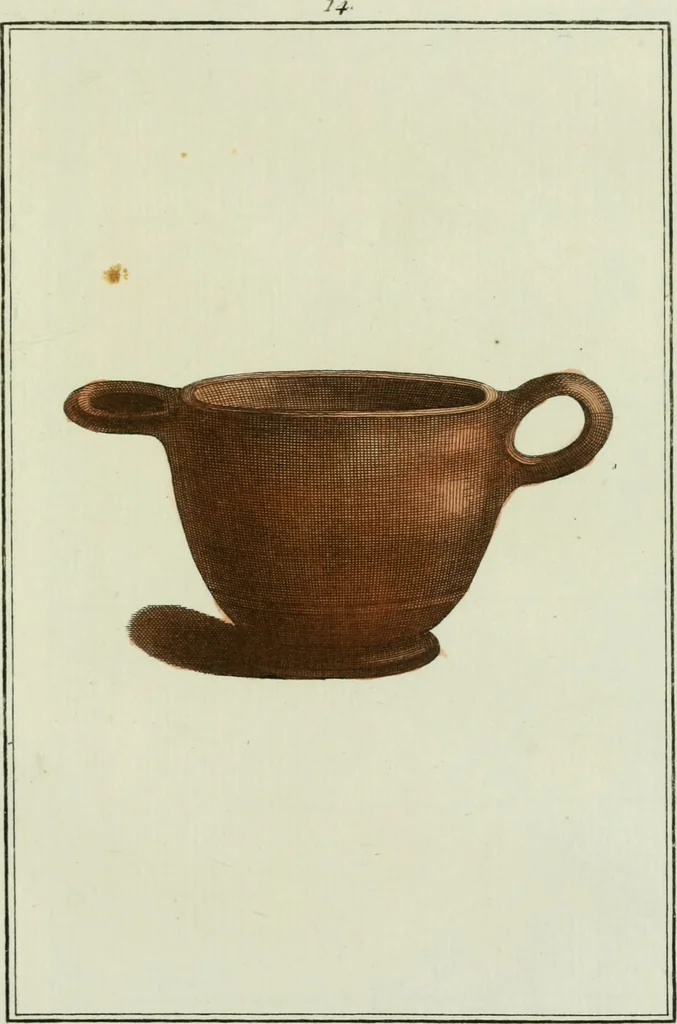 An illustration from Antiquités étrusques, grecques et romaines : ou les beaux vases étrusques, grecs et romains, et les peintures rendues avec les couleurs qui leur sont propres, 1787, leaf 180