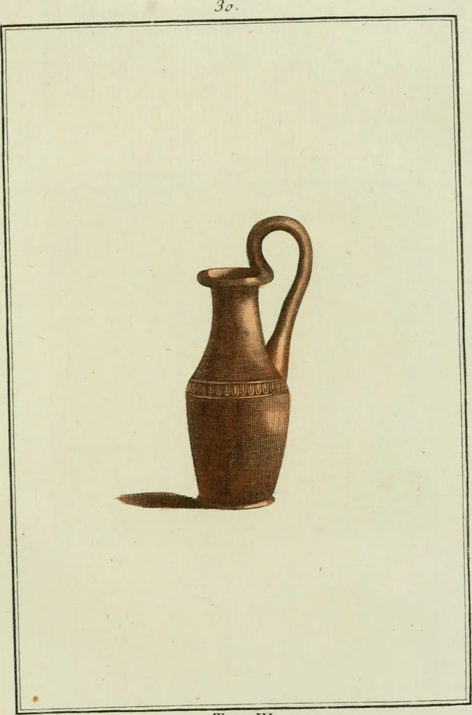 An illustration from Antiquités étrusques, grecques et romaines : ou les beaux vases étrusques, grecs et romains, et les peintures rendues avec les couleurs qui leur sont propres, 1787, leaf 210