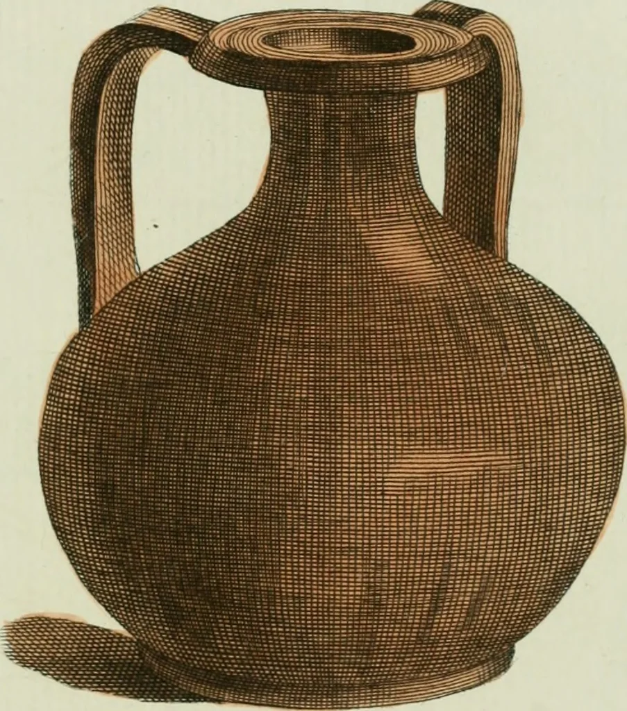 An illustration from Antiquités étrusques, grecques et romaines : ou les beaux vases étrusques, grecs et romains, et les peintures rendues avec les couleurs qui leur sont propres, 1787, leaf 246