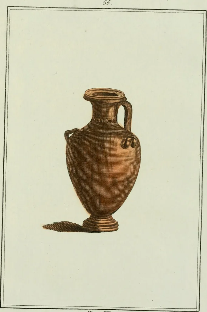 An illustration from Antiquités étrusques, grecques et romaines : ou les beaux vases étrusques, grecs et romains, et les peintures rendues avec les couleurs qui leur sont propres, 1787, leaf 260