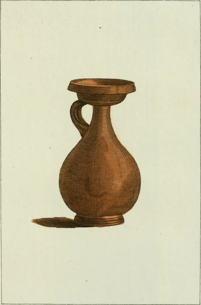 An illustration from Antiquités étrusques, grecques et romaines : ou les beaux vases étrusques, grecs et romains, et les peintures rendues avec les couleurs qui leur sont propres, 1787, leaf 266