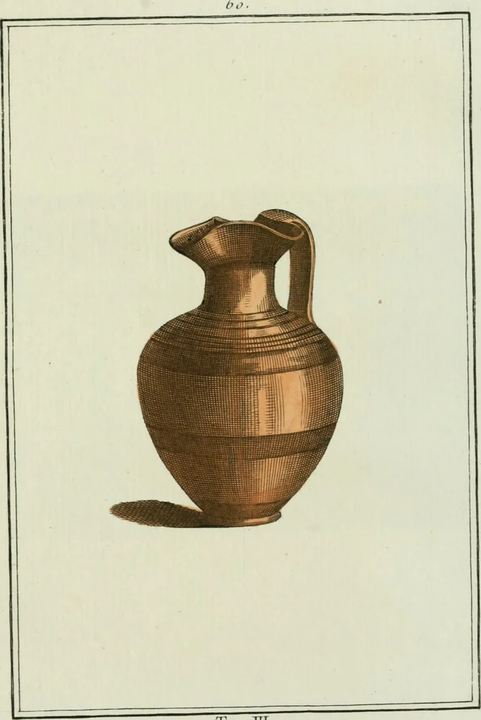 An illustration from Antiquités étrusques, grecques et romaines : ou les beaux vases étrusques, grecs et romains, et les peintures rendues avec les couleurs qui leur sont propres, 1787, leaf 270