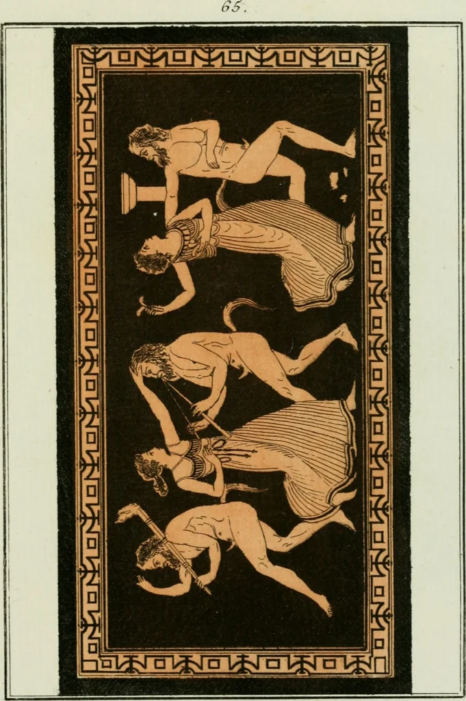 An illustration from Antiquités étrusques, grecques et romaines : ou les beaux vases étrusques, grecs et romains, et les peintures rendues avec les couleurs qui leur sont propres, 1787, leaf 280