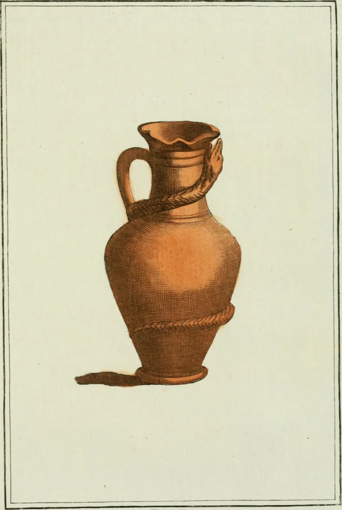 An illustration from Antiquités étrusques, grecques et romaines : ou les beaux vases étrusques, grecs et romains, et les peintures rendues avec les couleurs qui leur sont propres, 1787, leaf 284