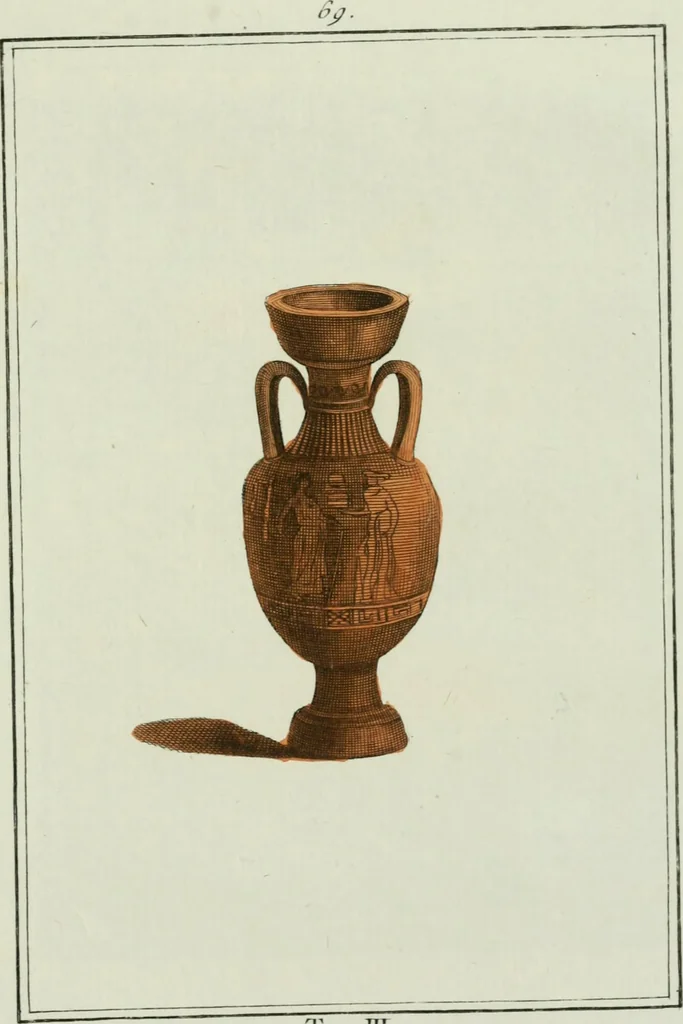 An illustration from Antiquités étrusques, grecques et romaines : ou les beaux vases étrusques, grecs et romains, et les peintures rendues avec les couleurs qui leur sont propres, 1787, leaf 288