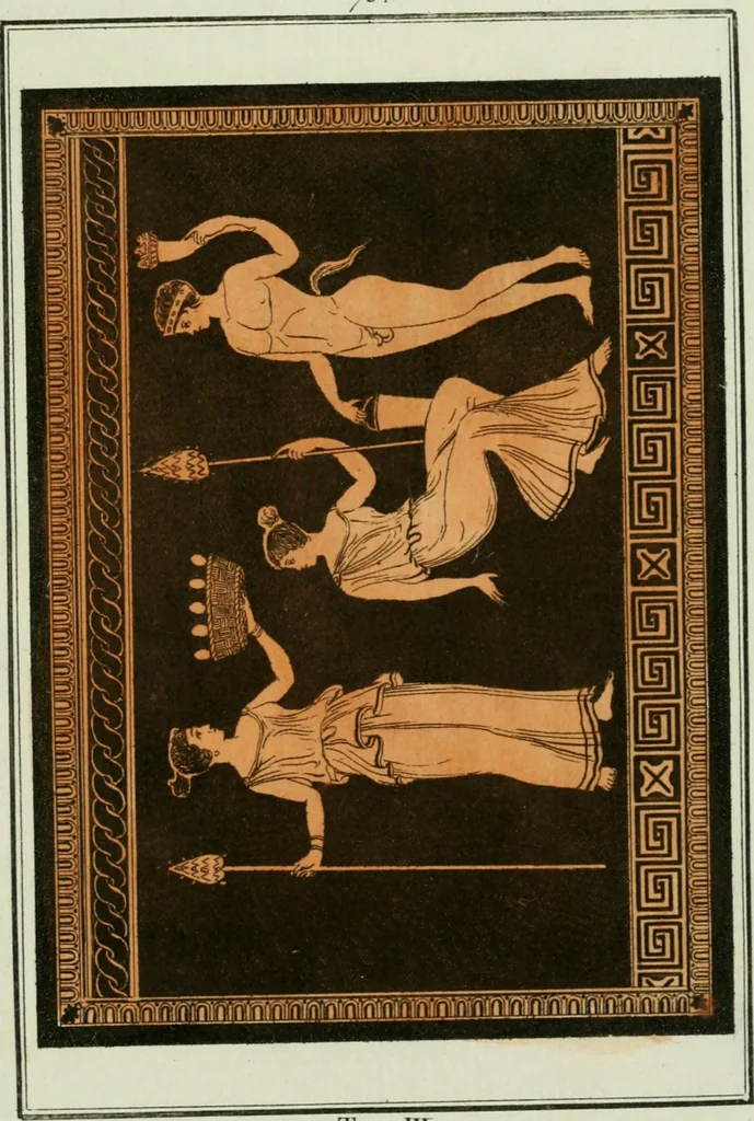An illustration from Antiquités étrusques, grecques et romaines : ou les beaux vases étrusques, grecs et romains, et les peintures rendues avec les couleurs qui leur sont propres, 1787, leaf 290