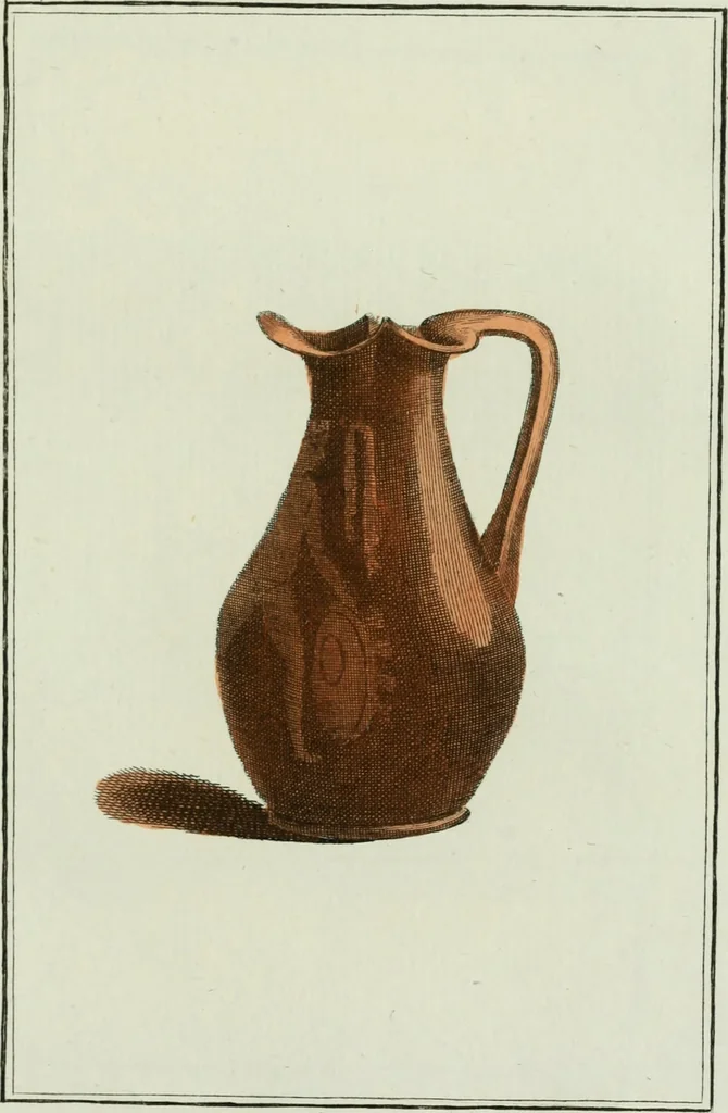 An illustration from Antiquités étrusques, grecques et romaines : ou les beaux vases étrusques, grecs et romains, et les peintures rendues avec les couleurs qui leur sont propres, 1787, leaf 208