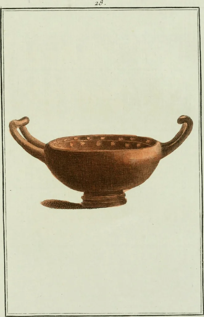 An illustration from Antiquités étrusques, grecques et romaines : ou les beaux vases étrusques, grecs et romains, et les peintures rendues avec les couleurs qui leur sont propres, 1787, leaf 252