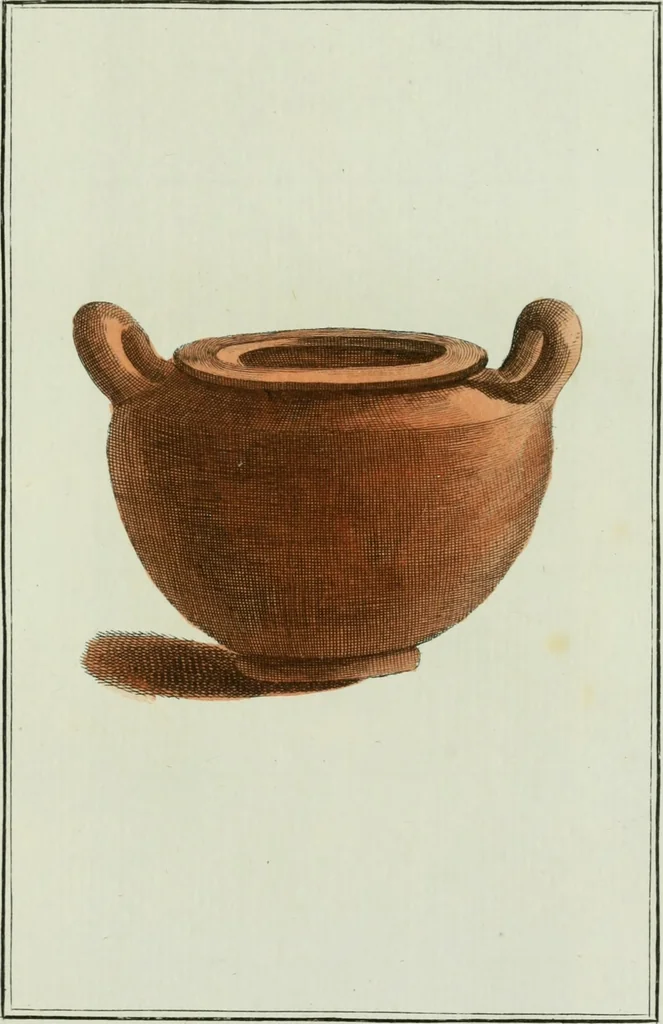 An illustration from Antiquités étrusques, grecques et romaines : ou les beaux vases étrusques, grecs et romains, et les peintures rendues avec les couleurs qui leur sont propres, 1787, leaf 260
