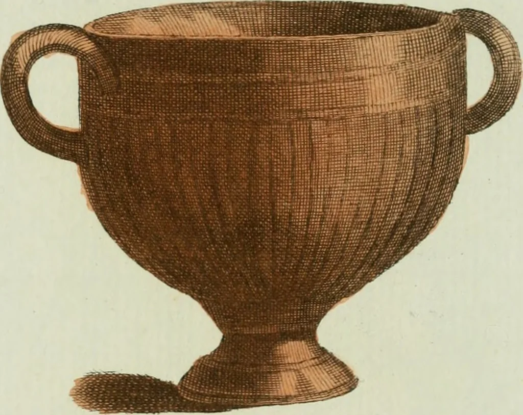 An illustration from Antiquités étrusques, grecques et romaines : ou les beaux vases étrusques, grecs et romains, et les peintures rendues avec les couleurs qui leur sont propres, 1787, leaf 272