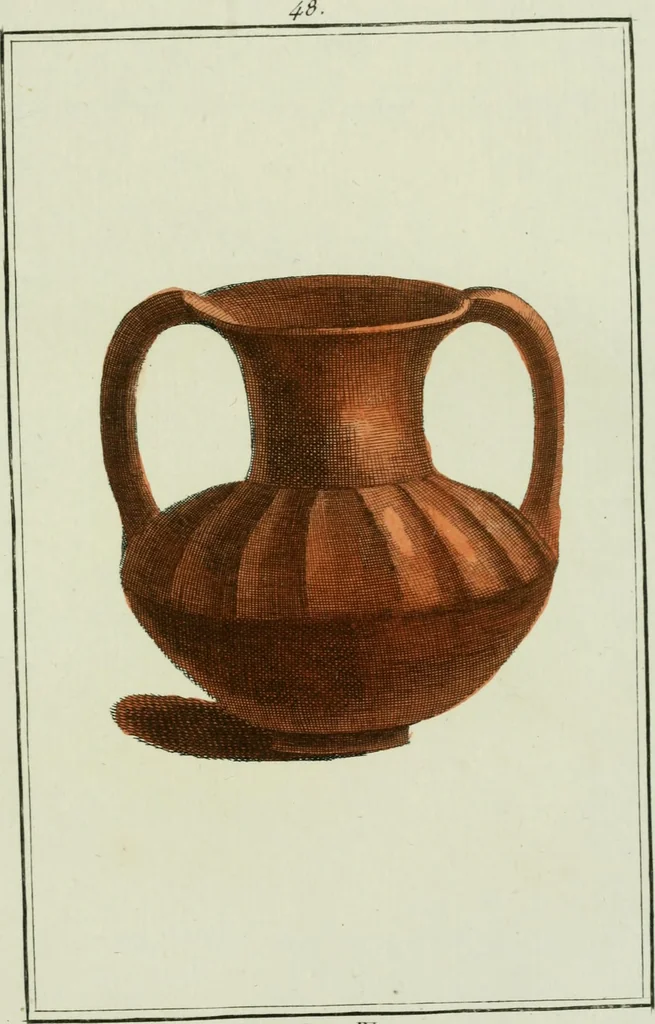 An illustration from Antiquités étrusques, grecques et romaines : ou les beaux vases étrusques, grecs et romains, et les peintures rendues avec les couleurs qui leur sont propres, 1787, leaf 290