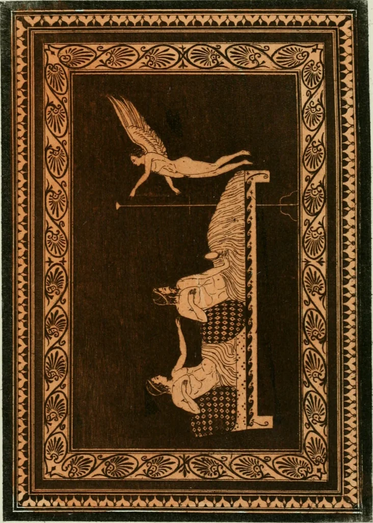 An illustration from Antiquités étrusques, grecques et romaines : ou les beaux vases étrusques, grecs et romains, et les peintures rendues avec les couleurs qui leur sont propres, 1787, leaf 300