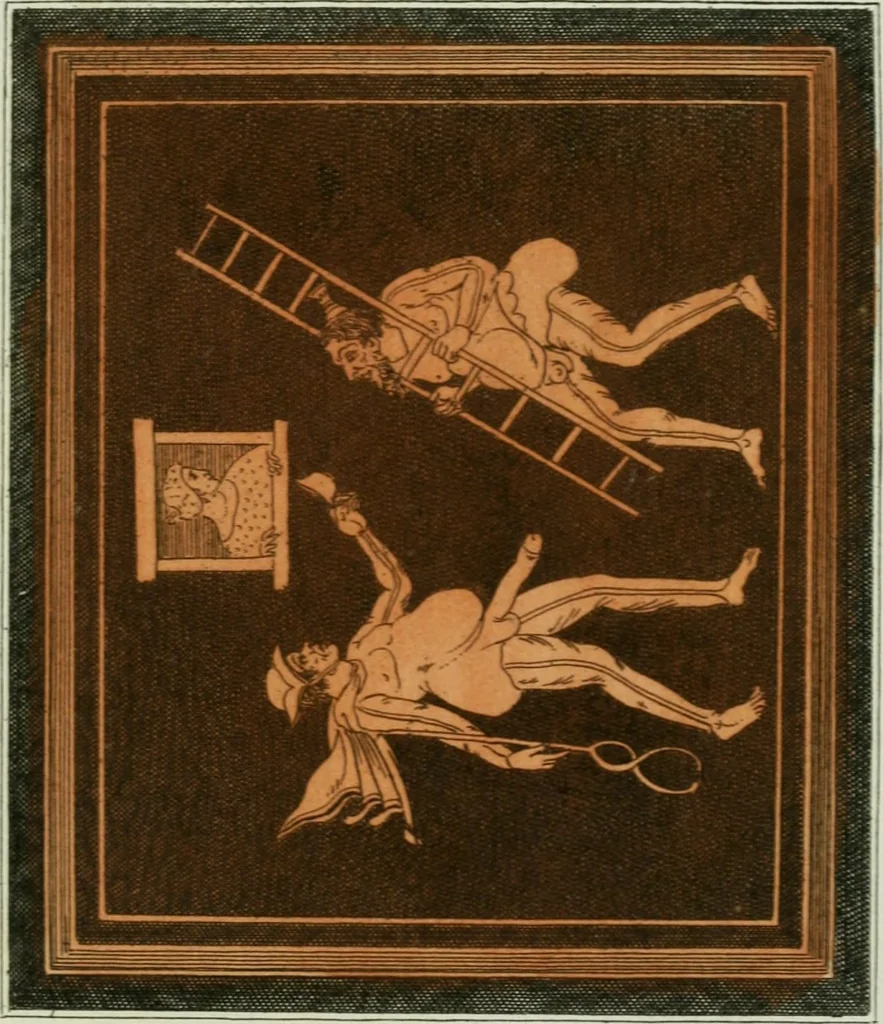 An illustration from Antiquités étrusques, grecques et romaines : ou les beaux vases étrusques, grecs et romains, et les peintures rendues avec les couleurs qui leur sont propres, 1787, leaf 312