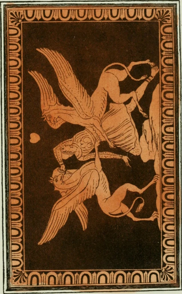 An illustration from Antiquités étrusques, grecques et romaines : ou les beaux vases étrusques, grecs et romains, et les peintures rendues avec les couleurs qui leur sont propres, 1787, leaf 316