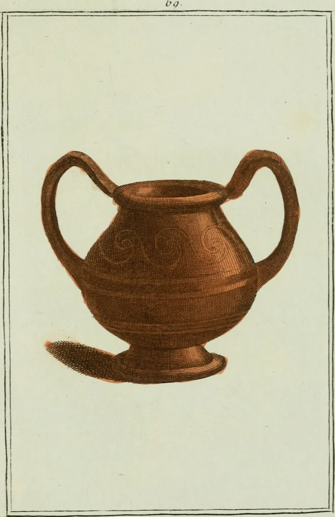 An illustration from Antiquités étrusques, grecques et romaines : ou les beaux vases étrusques, grecs et romains, et les peintures rendues avec les couleurs qui leur sont propres, 1787, leaf 328