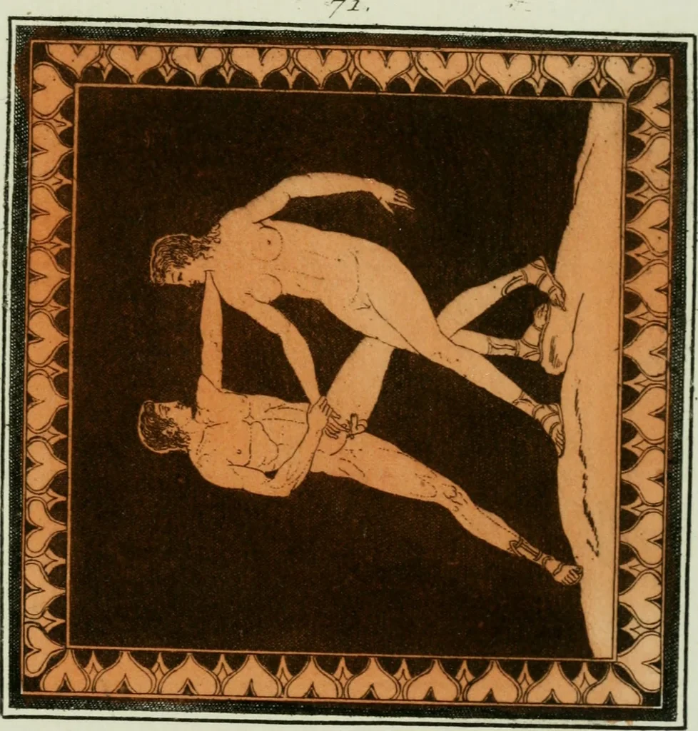 An illustration from Antiquités étrusques, grecques et romaines : ou les beaux vases étrusques, grecs et romains, et les peintures rendues avec les couleurs qui leur sont propres, 1787, leaf 332