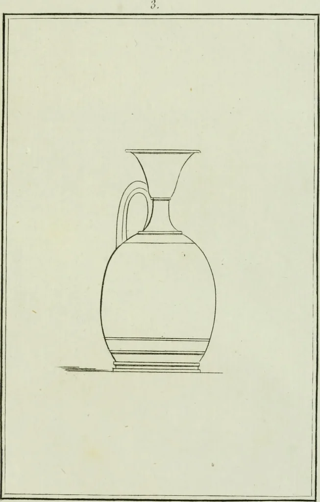An illustration from Antiquités étrusques, grecques et romaines : ou les beaux vases étrusques, grecs et romains, et les peintures rendues avec les couleurs qui leur sont propres, 1787, leaf 126