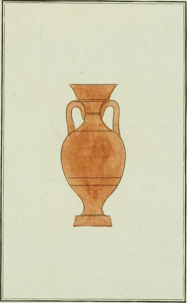 An illustration from Antiquités étrusques, grecques et romaines : ou les beaux vases étrusques, grecs et romains, et les peintures rendues avec les couleurs qui leur sont propres, 1787, leaf 150