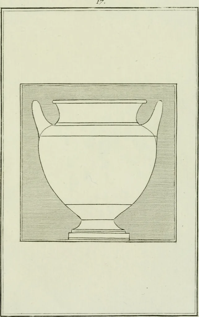 An illustration from Antiquités étrusques, grecques et romaines : ou les beaux vases étrusques, grecs et romains, et les peintures rendues avec les couleurs qui leur sont propres, 1787, leaf 154