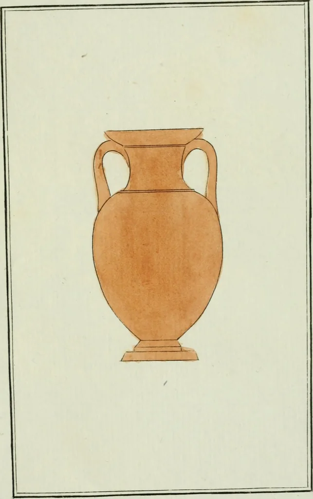 An illustration from Antiquités étrusques, grecques et romaines : ou les beaux vases étrusques, grecs et romains, et les peintures rendues avec les couleurs qui leur sont propres, 1787, leaf 160