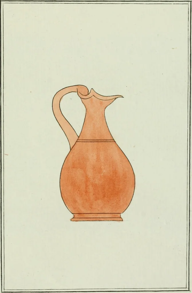 An illustration from Antiquités étrusques, grecques et romaines : ou les beaux vases étrusques, grecs et romains, et les peintures rendues avec les couleurs qui leur sont propres, 1787, leaf 174