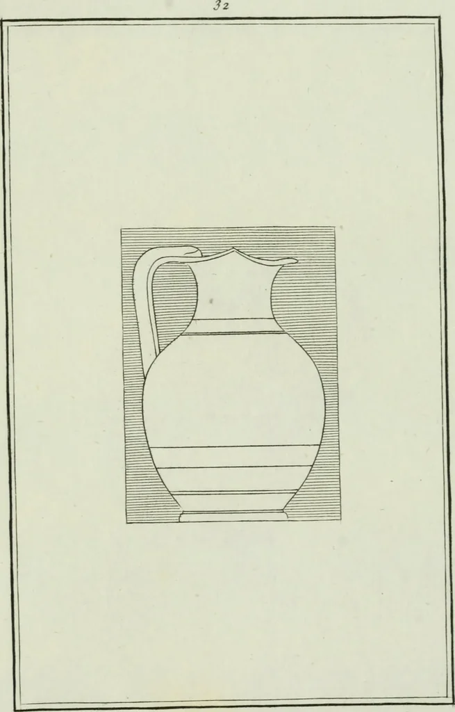 An illustration from Antiquités étrusques, grecques et romaines : ou les beaux vases étrusques, grecs et romains, et les peintures rendues avec les couleurs qui leur sont propres, 1787, leaf 184