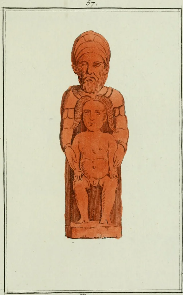An illustration from Antiquités étrusques, grecques et romaines : ou les beaux vases étrusques, grecs et romains, et les peintures rendues avec les couleurs qui leur sont propres, 1787, leaf 234