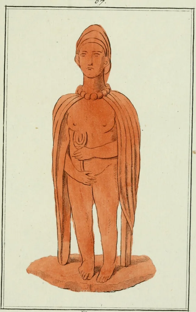 An illustration from Antiquités étrusques, grecques et romaines : ou les beaux vases étrusques, grecs et romains, et les peintures rendues avec les couleurs qui leur sont propres, 1787, leaf 254