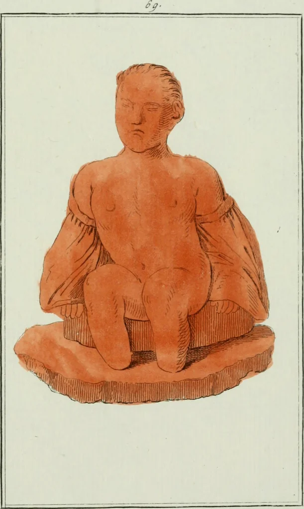 An illustration from Antiquités étrusques, grecques et romaines : ou les beaux vases étrusques, grecs et romains, et les peintures rendues avec les couleurs qui leur sont propres, 1787, leaf 258