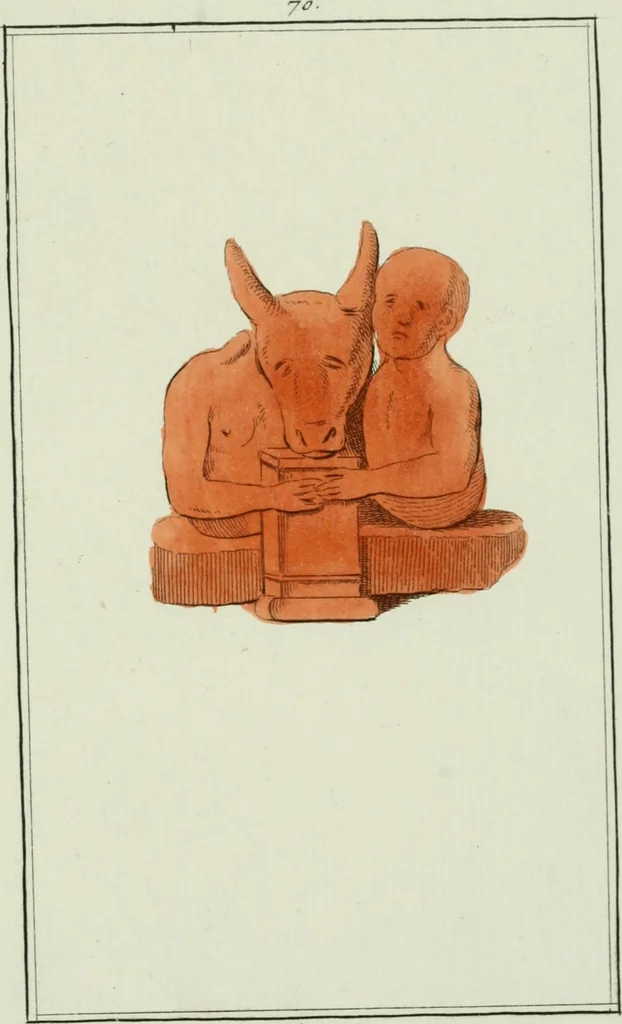 An illustration from Antiquités étrusques, grecques et romaines : ou les beaux vases étrusques, grecs et romains, et les peintures rendues avec les couleurs qui leur sont propres, 1787, leaf 260