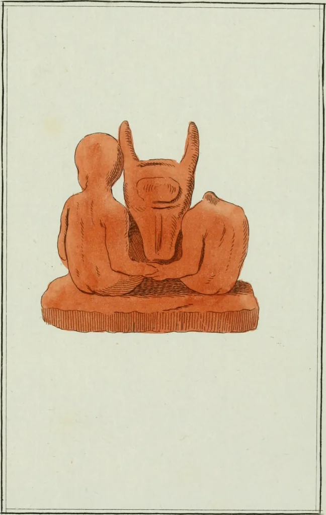 An illustration from Antiquités étrusques, grecques et romaines : ou les beaux vases étrusques, grecs et romains, et les peintures rendues avec les couleurs qui leur sont propres, 1787, leaf 262